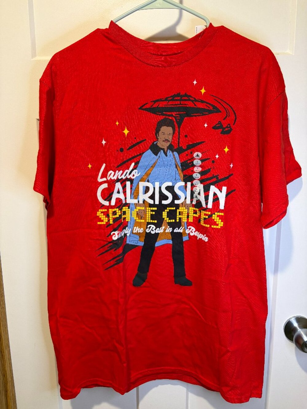 Star Wars Lando Calrissian Space Capes Graphic T-Shirt Red Adult Large NWT